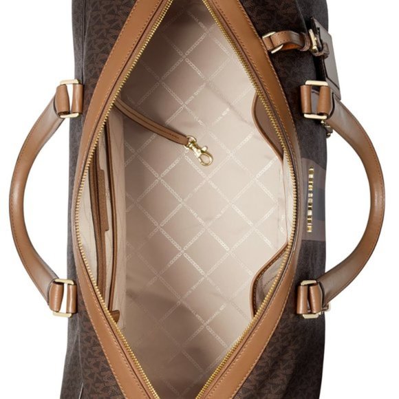 Michael Kors Bedford Travel X-Large Weekender Duffle Bag Brown/Acorn NEW SEALED - Picture 4 of 10